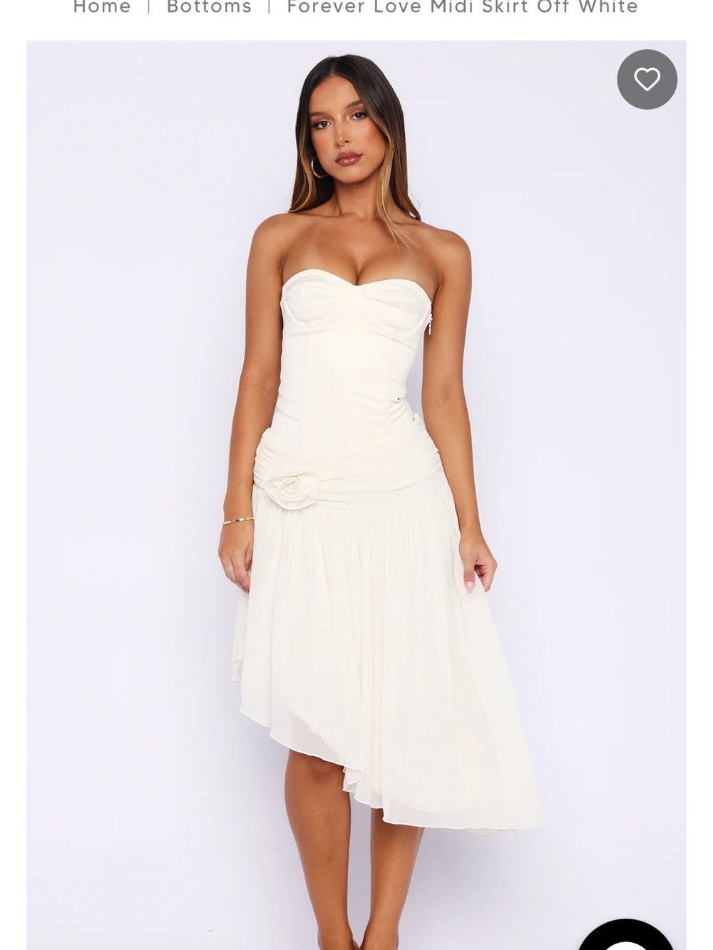 White Fox Boutique Off-White Forever Love Midi Skirt - Picture 2 of 4